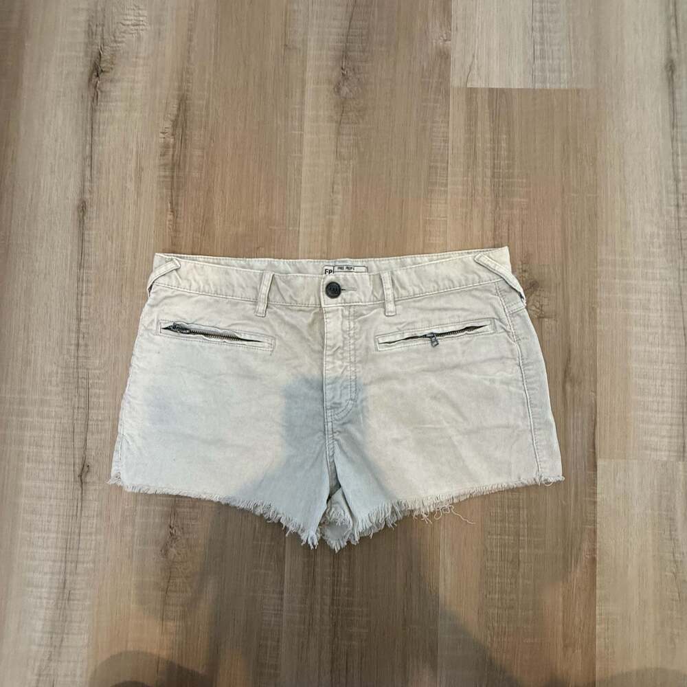 Free People Corduroy Raw Hem Zipper Pocket Shorts Size 30